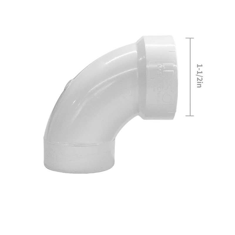LESSO P Trap with Threaded Adapter Ring,1-1/2" Leak & Odor