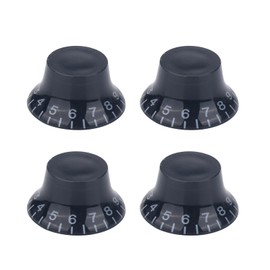 4pcs Metric LP Style Electric Guitar Knobs Black Bass Speed Volume Tone Control Knob LP Style Electric Guitar Parts Replacement (Hat)