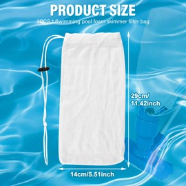 5Pcs Pool Leaf Vacuum Net Bag Fine Mesh with Locking Cord,11.4" x 5.5" Fine Mesh Filter Bags for Leaf Vacuum Pool Cleaners,for Pools Aquariums Ponds Collecting Leaves and Debris