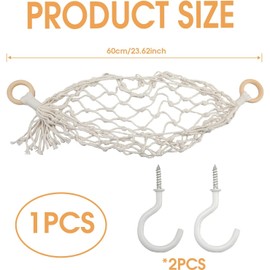 LATRAT Fruit Hammock, Cotton Rope Woven Fruit Net Fruit Vegetable Storage Hanging Fruit Basket for Kitchen Home Motorhomes