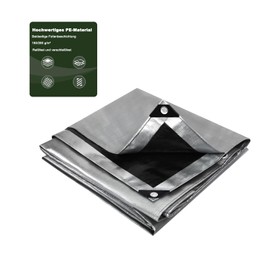 Tarpaulin Protective Tarpaulin Boat Tarpaulin PE (Polyethylene) - Wood Tarpaulin Waterproof Grey-Black