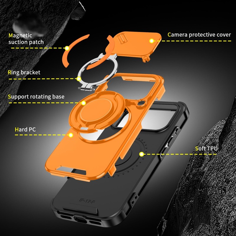 MRRSIWEI for Apple 17 Pro Max Case with Slide Camera.Slide
