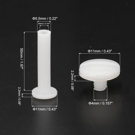 PATIKIL 50mm Chicago Screws, 20 Sets Plastic Chicago Screws Slotted Head Binding Post 5.5mm OD Screw Bolts Leather Rivets Fasteners Connectors White for Leather Belt Scrapbook Photo Albums