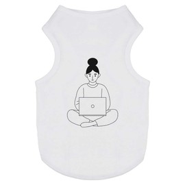 'Woman with Laptop' Pet Dog/Cat T-Shirt (PT00135820)