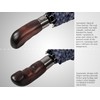 Balios Travel Folding Umbrella with Real Wood Handle Auto Open
