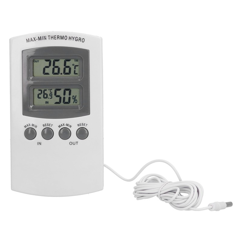 LCD Temperature and Humidity Monitor WallMountable Wired Flower Planting Hygrometer