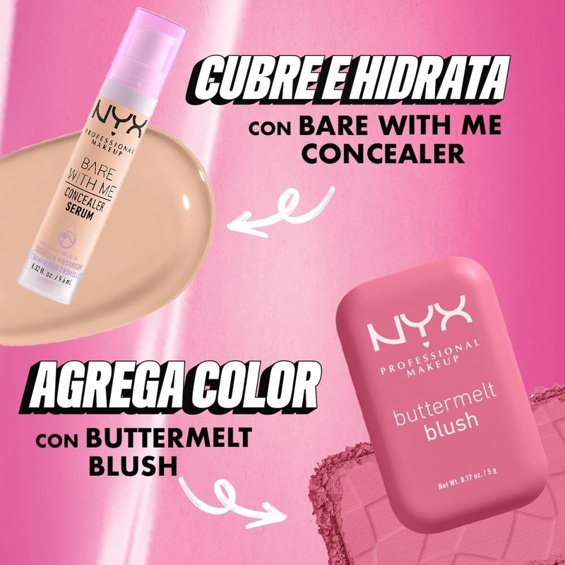 Buttermelt Blush + Bare With Me Serum vegano – Acabado