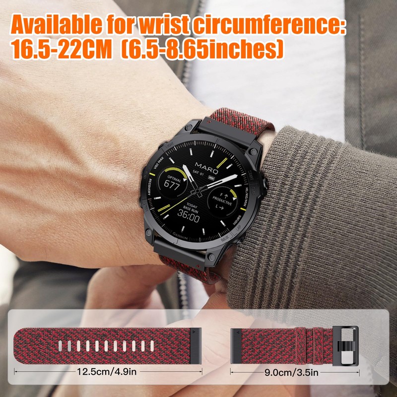 Watch Strap for Garmin Fenix 6 Pro/6/7 Pro/7/5 Plus/5, Quickfit
