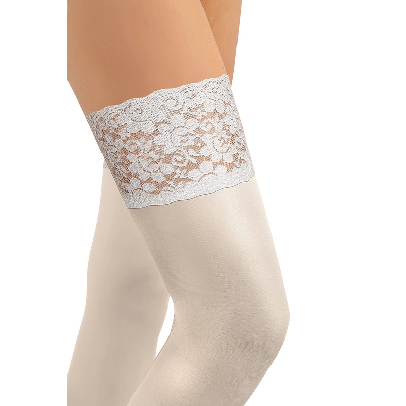 sesto senso Hold-Up Stockings 50 Denier Lace Microfibre Opaque Women,