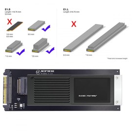 CY Card U.2 SFF-8639 Host to PCI-E Ruler 1U GEN-Z EDSFF 9.5mm 15mm 25mm Short SSD E1.S with Heat Sink PM9A3 PM9D3 P5801X Carrier Adapter