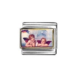 Clearly Charming Cherubs by Raphael Italian Charms Bracelet Link