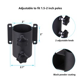 Wdwlbsm 2PCS Patio Umbrella Holder Heavy Duty Outdoor Umbrella Stand patio umbrella holder clamp ,Adjustable patio umbrella clamp railing for Deck Railing,Fences,Docks,Courtyard Balcony, Patios
