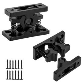 Spring Loaded Door Catch,Heavy Duty Double Roller Catch, 304 Stainless Steel Door Lock,80 Newton Holding Power Door Stopper for Driveway Gate, Garden/Farm/Barn Gates and Interior Doors,2Set