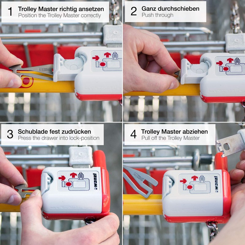 Fabach Black Trolley Master Shopping Trolley Release Key for all