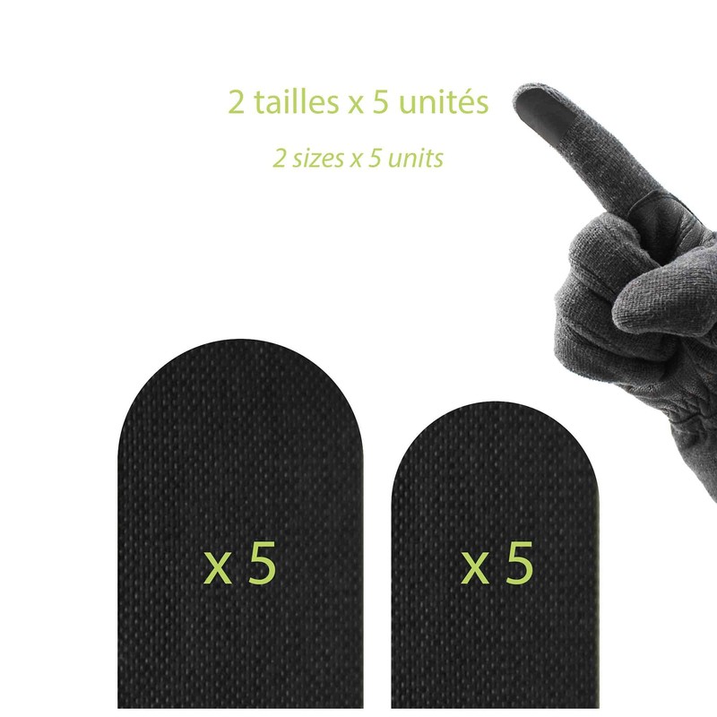 Wantalis Sticker to make gloves tactile black (10 per pack),