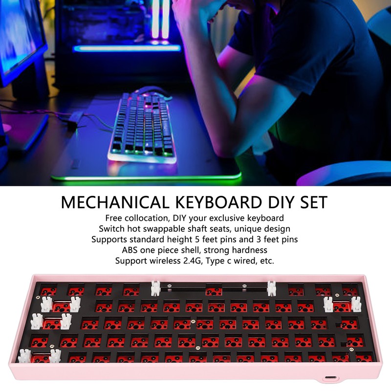 61 Keys Mechanical Keyboard DIY Kit Support Wireless 2.4G BT