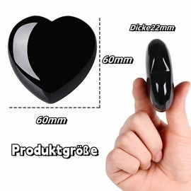 GUJOXILA GUJOXILA 60mm Obsidian Herz Aus Stein Gro? Kristalle Edelsteine Herzen Heilsteine Herz Sorgenstein Herz Handschmeichler Steine Energiesteine Geschenk Reiki Dekoration Glcksbringe
