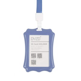 DYZD Hard Plastic Badge Holders ID Card Holders Waterproof ID Holders with Lanyards ID Badge Card Holders (Dark Blue,6PCS)