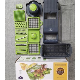 AIGLEnova Vegetable Chopper with Container, Salad Spinner, Fruit Shredder