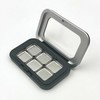 Mini Acrylic Window Magnetic Empty Palette Tin Case for Lip Balm, Eyeshadow, and Blush 6 Compartments 2ea