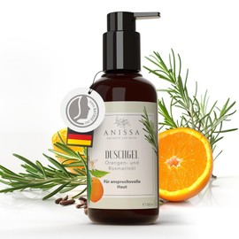 Anissa Naturkosmetik Women's Shower Gel, 200 ml, Gentle Cleansing & Care for Sensitive Skin, Natural Ingredients for Moisture & Regeneration, Fresh Fragrance