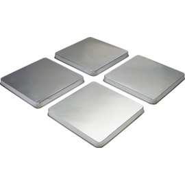 Reston Lloyd Square Gas Stove Burner Covers, Set of 4, Stainless Steel Look