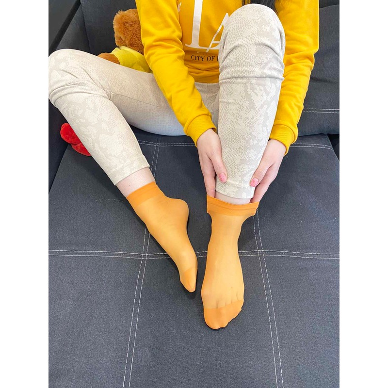 MALVA Sheer Ankle Socks Thin Nylon Ankle Hosiery Socks Short
