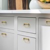 Goo-Ki Brushed Gold Cabinet pulls with 3''(76mm) Hole Center,Modern Zinc