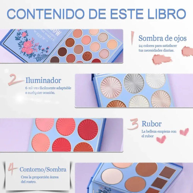 Girabella Paleta Sombras Contorno E Iluminación Todo En Uno