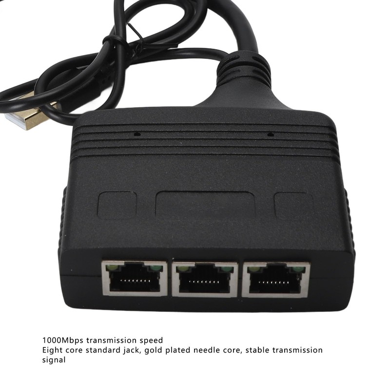 Ethernet Splitter 1 to 3, 1000Mbps Network Splitter, RJ45 Network