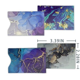 DEEZOMO 10 PCS RFID Blocking Sleeves, Credit Card Holder for Women Men Protect Cards Identity from Electronic Theft Travel Case Set (Marble Style