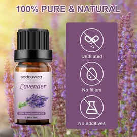 Sedbuwza Lavender Essential Oil, Pure Organic Lavender Fragrance Oil for Diffuser, Humidifier, Soap, Candle, Perfume
