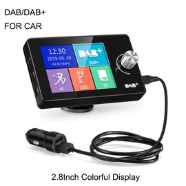 EZoneTronics 2.8" Display DAB/DAB+ Car Radio Adapter Portable DAB Digital Radio Bluetooth FM Transmitter Music Receiver + Unlimited Presets + Handsfree + AUX Input
