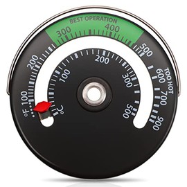 Magnetic Stove Thermometer Fire Stove Pipe Thermometer Gauge for Wood Log Chimney Pipe Oven Temperature Meter(1 Piece)