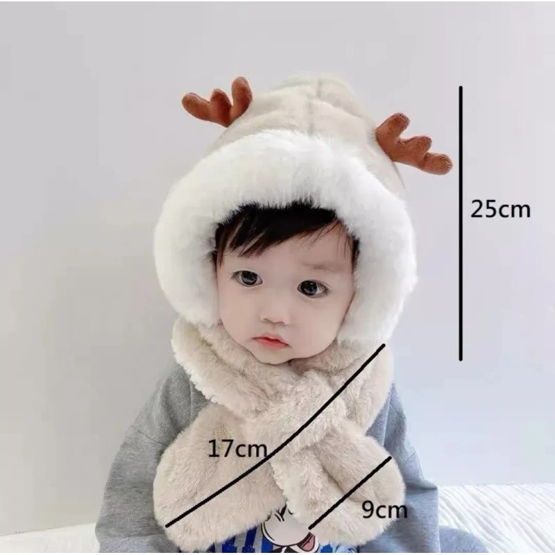 K&H Gorro Bufanda Niños Invierno Frio Orejas Reno Bebe Premium
