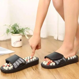 지압 슬리퍼 자갈 타입 실내화 발바닥 자극용 블랙 3사이즈 [38-39 (S)] Acupressure Slippers Pebble Type Indoor Shoes for Foot Sole Stimulation Black Size 3 [38-39 (S)]