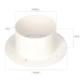 KOTARBAU® Ventilation Grille for Ceiling Mounting with Flange/Pipe Connection Round White 100 mm