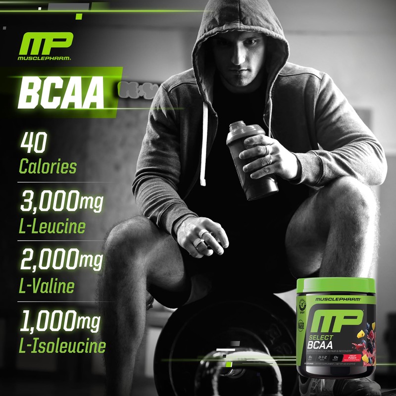 MusclePharm Essentials BCAA Powder, Pre & Post Workout Recovery Drink,