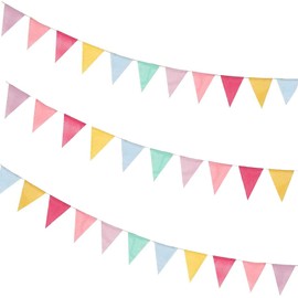 36 Flags 40Feet Outdoor Garden Bunting Banner, NAVK Multicolor Waterproof Triangle Flags Imitated Linen Burlap Bunting Supply for Wedding Birthday Party Home Festival Decoration