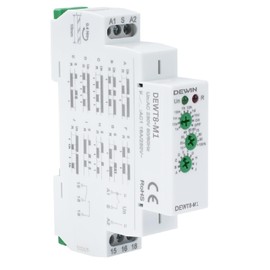 DEWIN Time Relay, DIN Rail 230 V, GRT8-M1 Multifunctional Time Relay, Delay Time Relay with 10 Functions, DIN Rail Mounting, AC 230 V