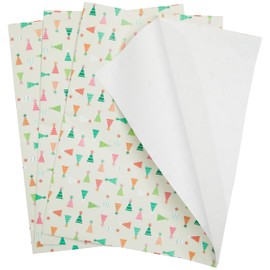 The Gift Wrap Company 58-189216 Party Hats Flat Gift Wrapping Paper Sheet Set, 30" x 23", Cream Multicolor, 3 Pieces