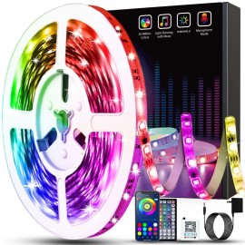 Keepsmile 50ft Led Lights for Bedroom, Bluetooth Smart APP Control RGB Color ...