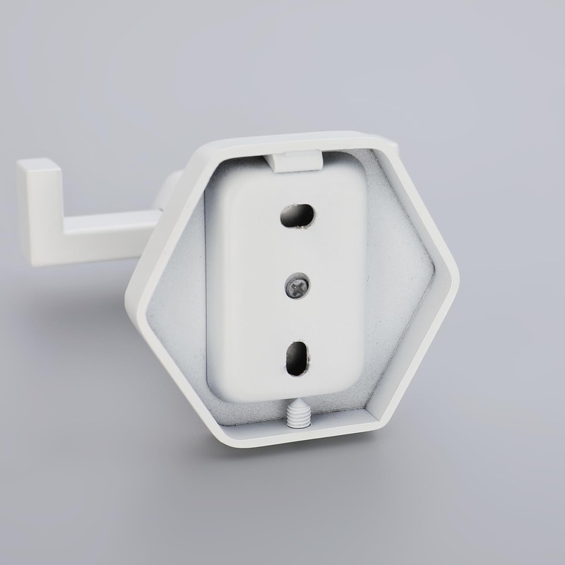 GERZWY White Bathroom Hooks, Double Towel Robe/Coat Clothes Hook Stainless