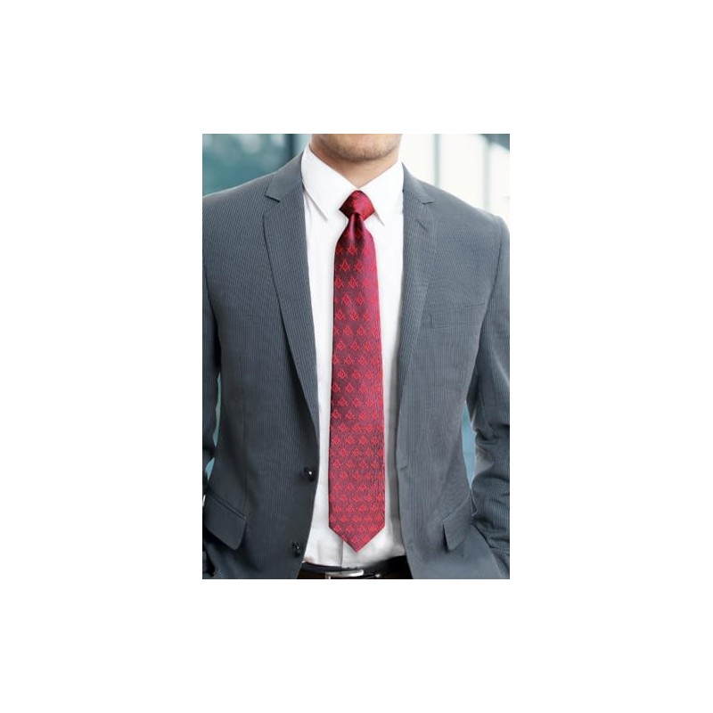 Red Square & Compass Masonic Neck Tie - [Red]
