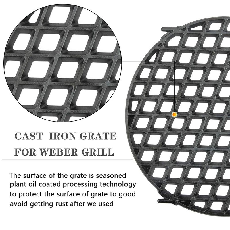 Mydracas Cast Iron Sear Grate Replacement for Weber 8834 Gourmet