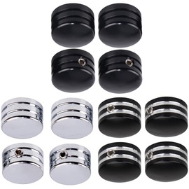 Riloer Kopfbolzenabdeckungen passend für Ha-rley-Da-vidson Alle Twin Cam Modelle, passend für Big Twin 1340 Evo Modelle, Sportster Modelle, Schwarz+Chrom 4St.