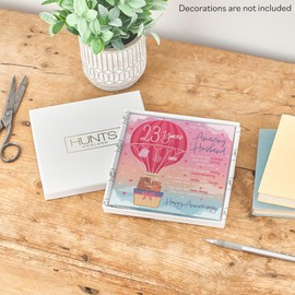 Hunts England - Luxury Boxed Husband 23rd Anniversary Poem Card - Love Is In The Air - Verse - Cute Bears - 23rd Anniversary Card For Husband - 23 Years Husband Anniversary - Card In Keepsake Box