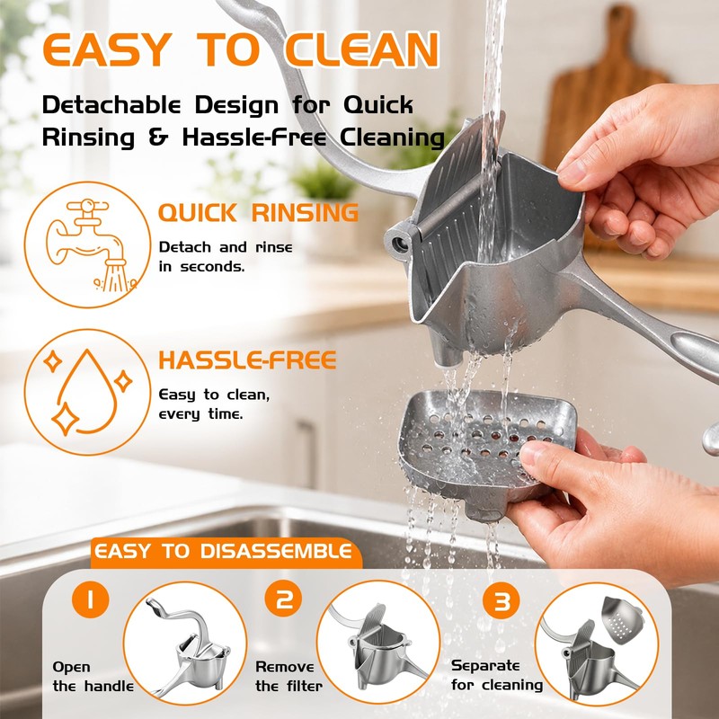 Heavy Duty Lemon Squeezer, Large Manual Citrus Press for Lemons