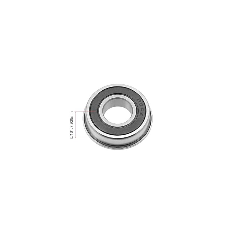 sourcing map Flange Ball Bearing Chrome ABEC-3 Bearing FR8-2RS 2Qty