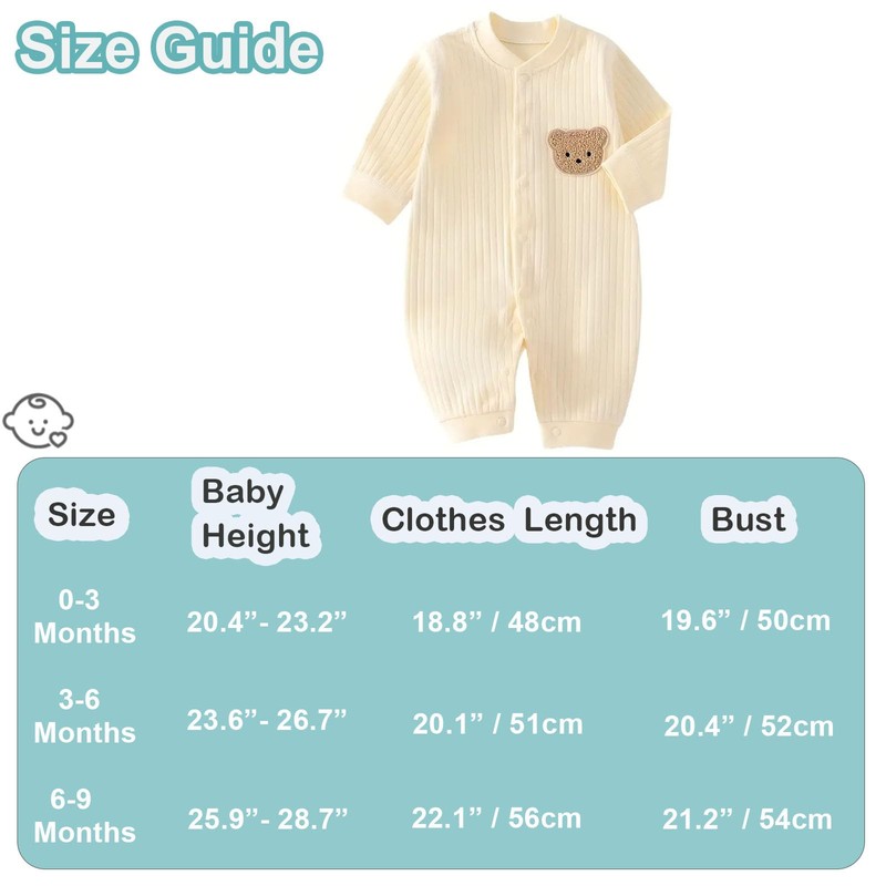 KeCool Baby Grow Onesies, 100% Cotton Soft Newborn Boy Girl